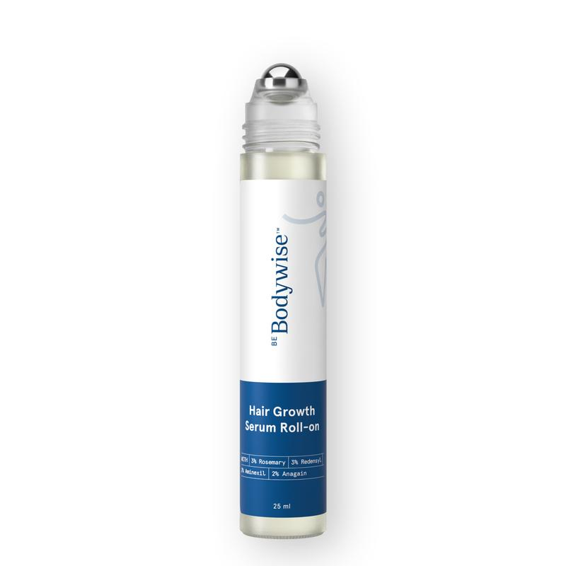 Be Bodywise Advanced Hair Growth Roll-On Serum | 3% Rosemary | 2% Aminexil | 3% Redensy l 2% Anagain | Precision Scalp Applicator | Paraben & Sulphate Free | Non oily and mess free